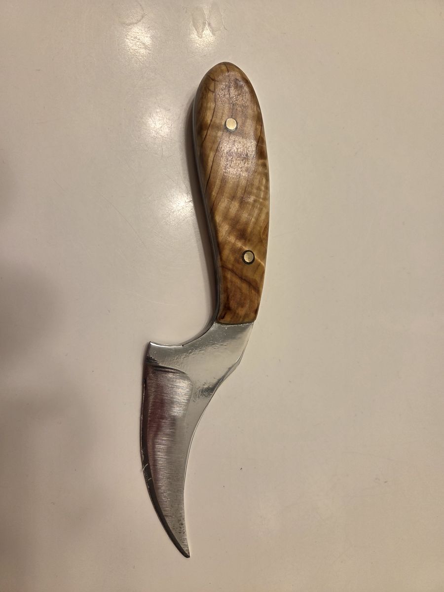 Small skinner knife- aspen burl handle