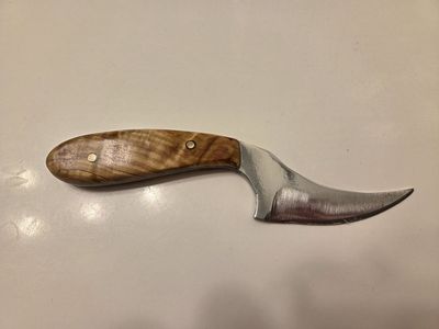 Small skinner knife- aspen burl handle