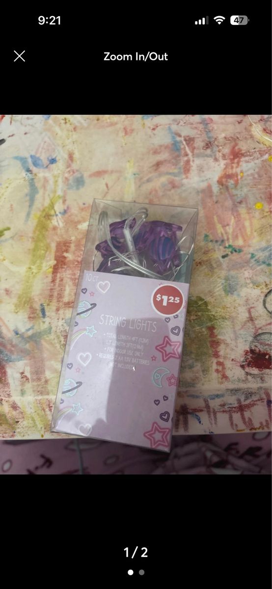 Planet 10-Count Purple String Lights - 4ft Total Length, Battery Operated