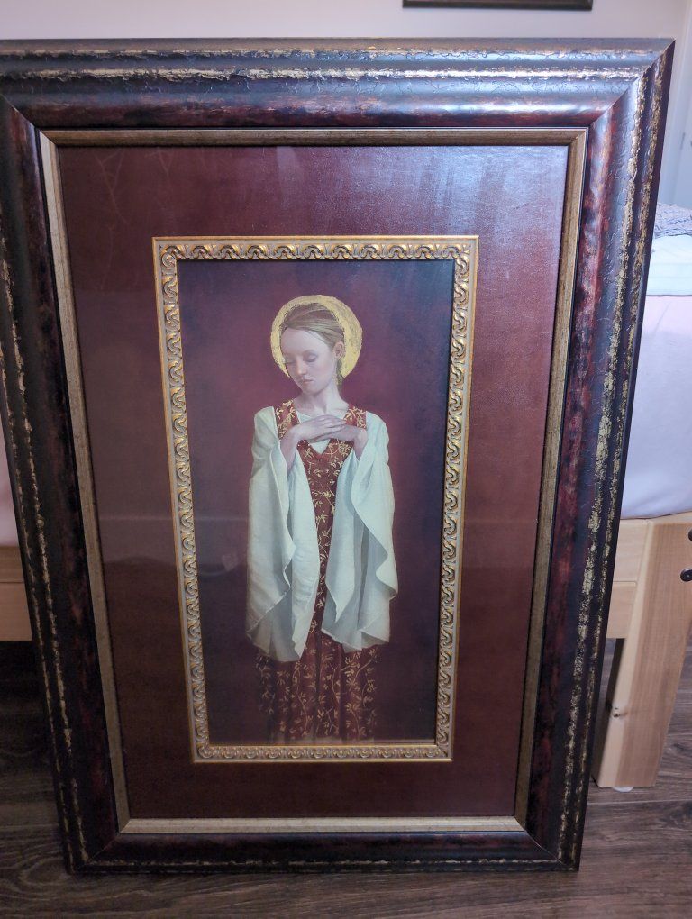 James C. Christensen "Saint with White Sleeves" Framed Limited Edition Art Print 19.5"x20.75"