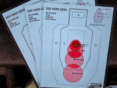 AR-15 Ballistic Cards | 14.5” Barrel | 100 Yard Zero | 55gr 62gr 77gr (3-Pack)
