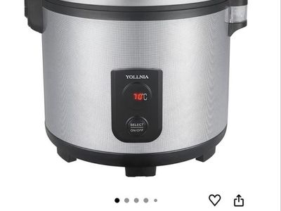 YOLLNIA Commercial Rice Warmer 20L 55 Raw / 110 Cup Portable Stainless Steel