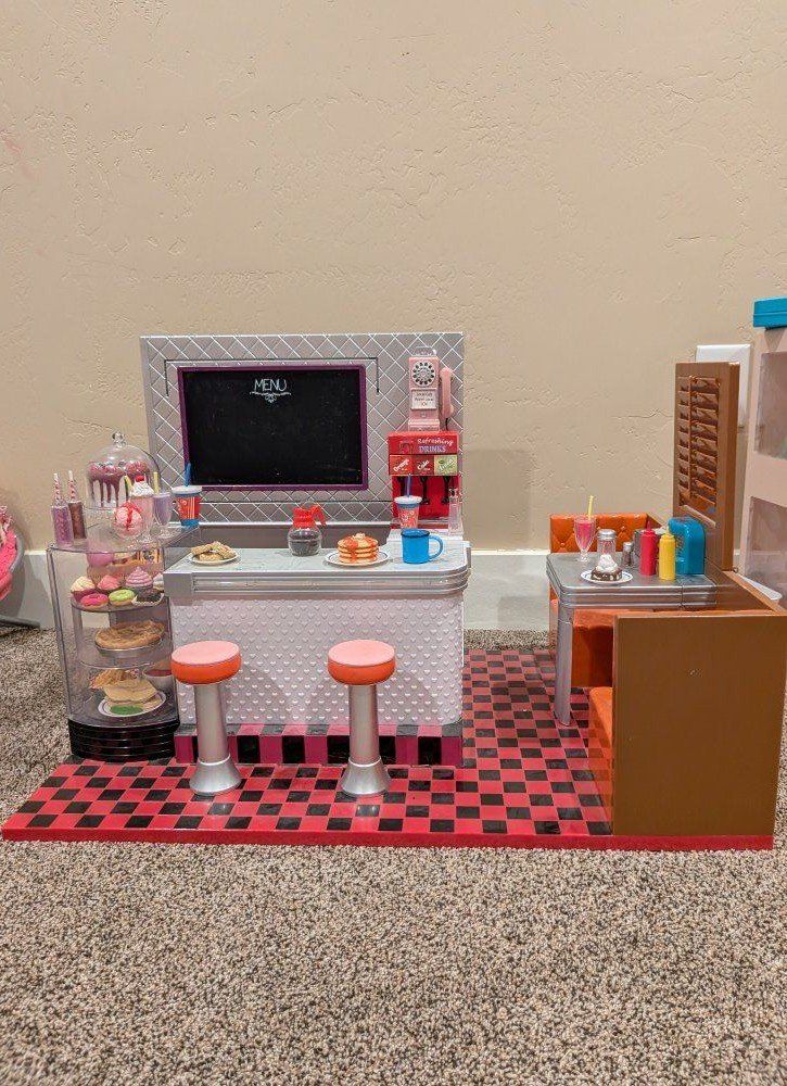 Our Generation Retro Diner with Accessories for 18-inch Dolls - Complete Set, UsedGood Condition