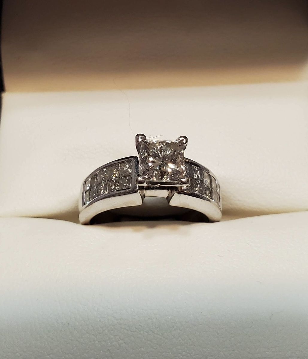 Princess Cut Natural Diamond Engagement Ring 1
