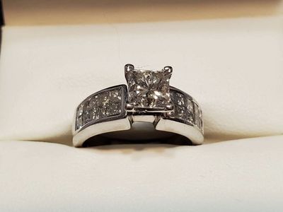 Princess Cut Natural Diamond Engagement Ring 1