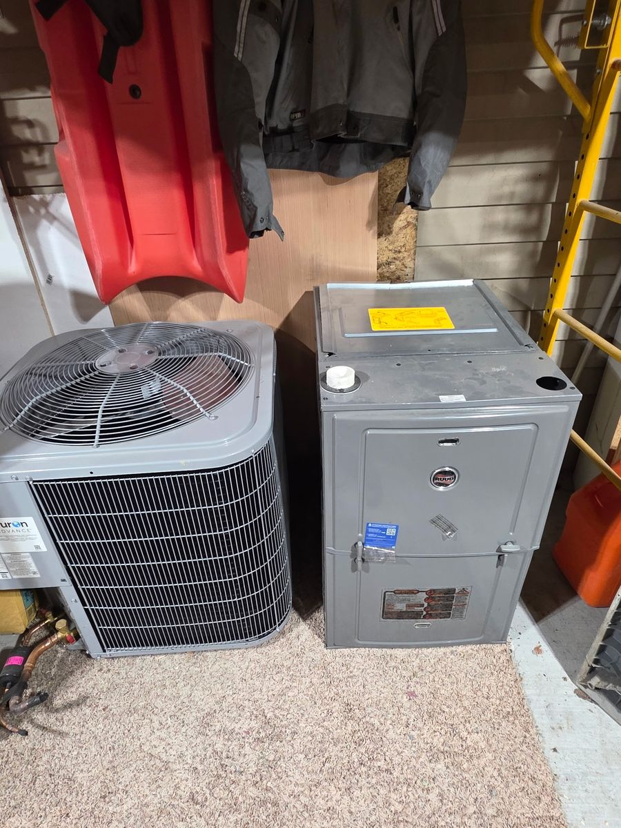New AC Carrier 5 Ton - With new condenser and new furnace (RUUD) 90 plus efficiency. 