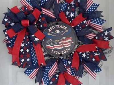 Handmade Patriotic 250 Years Wreath
