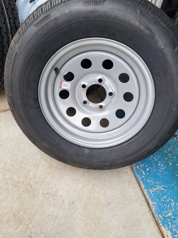 Qty-2 Misc. Trailer Tires w/Rims 
ST205/75R15 & R14
load Range D