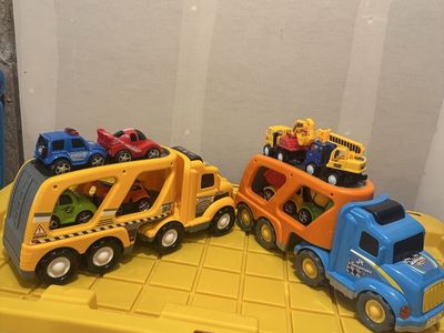 Junior Drivers Toy Car Transporter Truck Set with Mini Vehicles