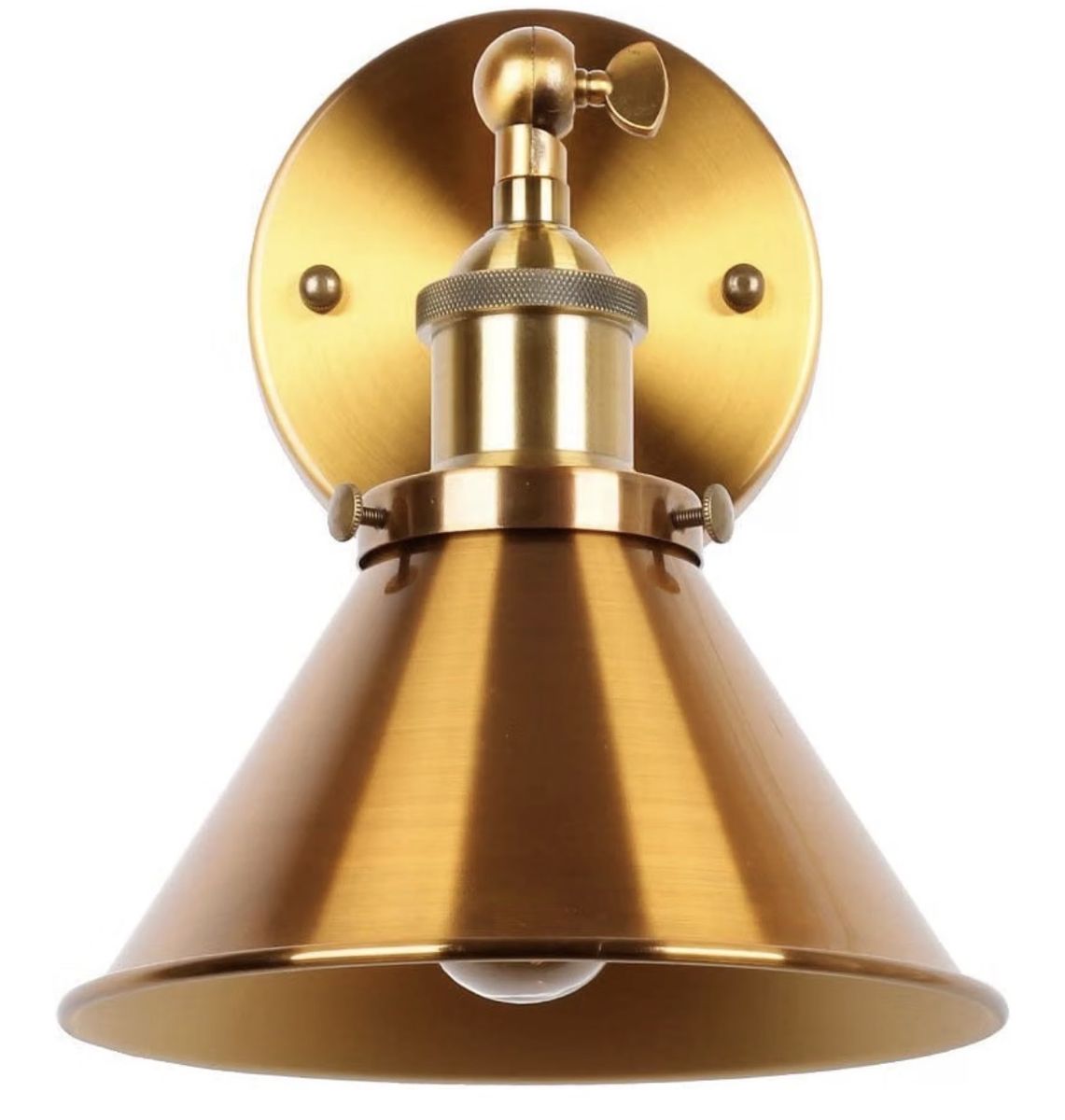 Gold Finish Wall Sconce Lights-Set of 2