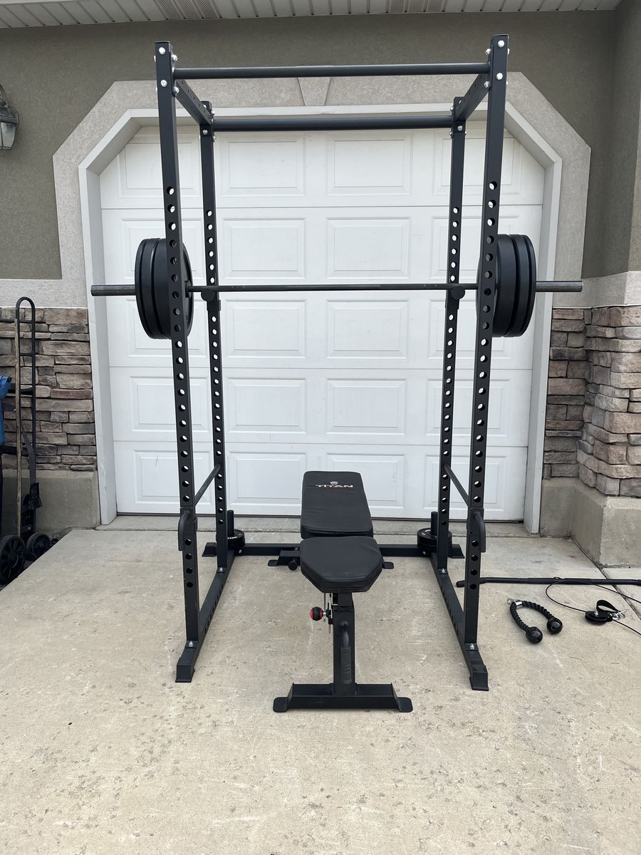 Olympic Power Rack, Bench & Olympic Weight Set