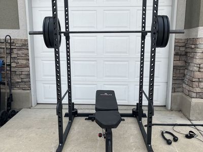 Olympic Power Rack, Bench & Olympic Weight Set