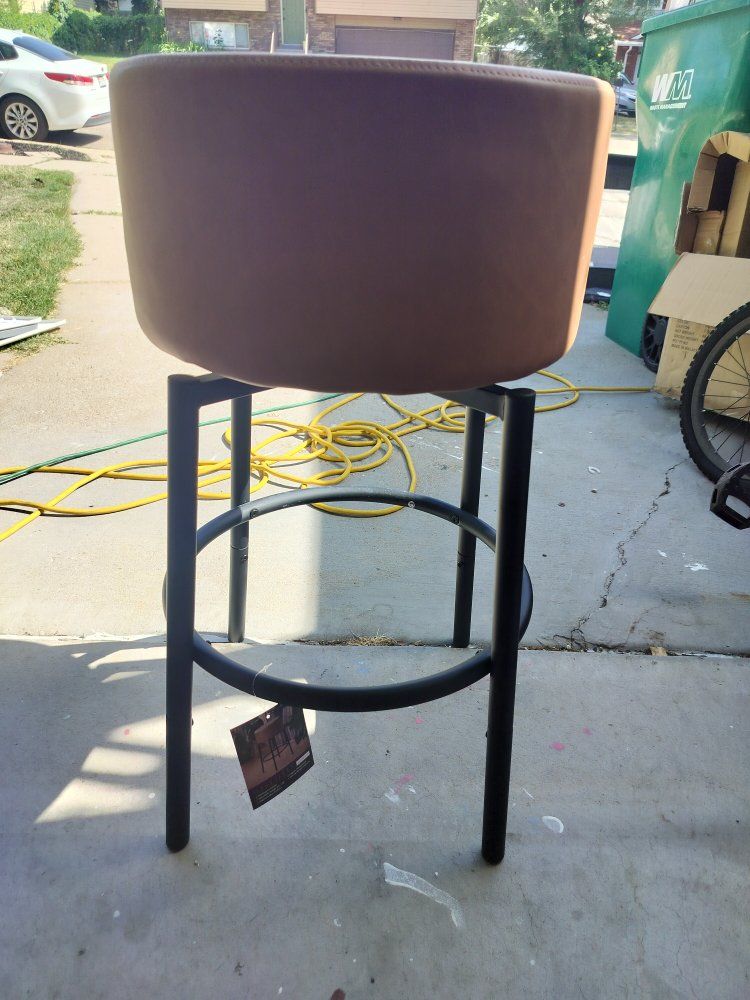 New Brown adjustable swivel Counter Height Stool with Black Metal Legs