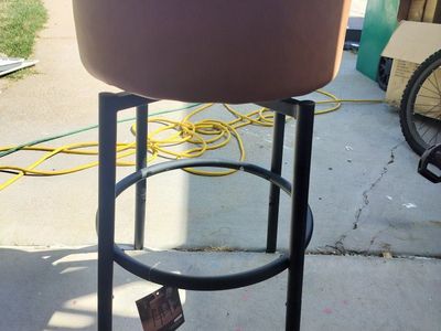 New Brown adjustable swivel Counter Height Stool with Black Metal Legs