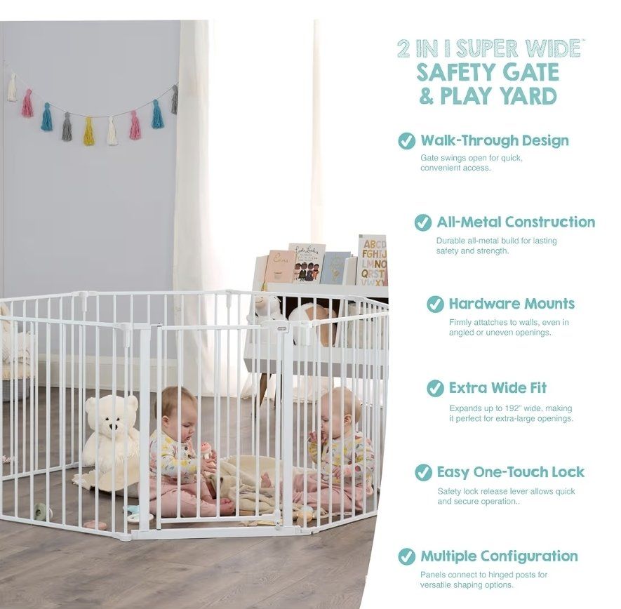 8-Panel Regalo Play Yard Superwide Safety Gate