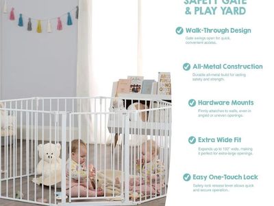 8-Panel Regalo Play Yard Superwide Safety Gate