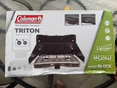Coleman Triton 2-Burner Propane Camping Stove with WindBlock Panels