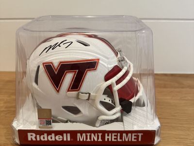 Michael Vick Signed Virginia Tech Hokies Riddell Mini Helmet Beckett Witness Authenticated