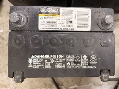 Battery U1R Duralast Gold 8AMU1R-DLG Car Battery - 460 Cranking Amps, 370 Cold Cranking Amps
