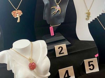 NEW - Designer Betsey Johnson Bling Rhinestone Necklaces- Very Beautiful - Prices Vary See Photos