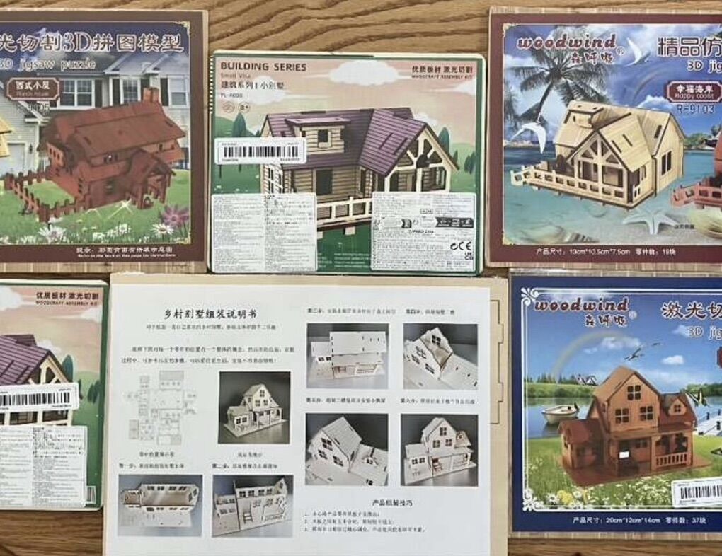 Wooden Construction House Puzzles