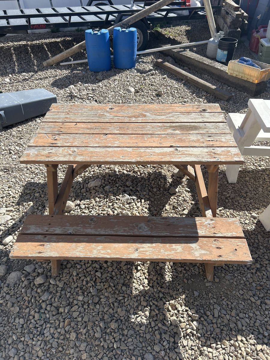 Classic Wooden Picnic Table with Attached Benches - Great for Outdoors & Gatherings