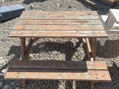 Classic Wooden Picnic Table with Attached Benches - Great for Outdoors & Gatherings