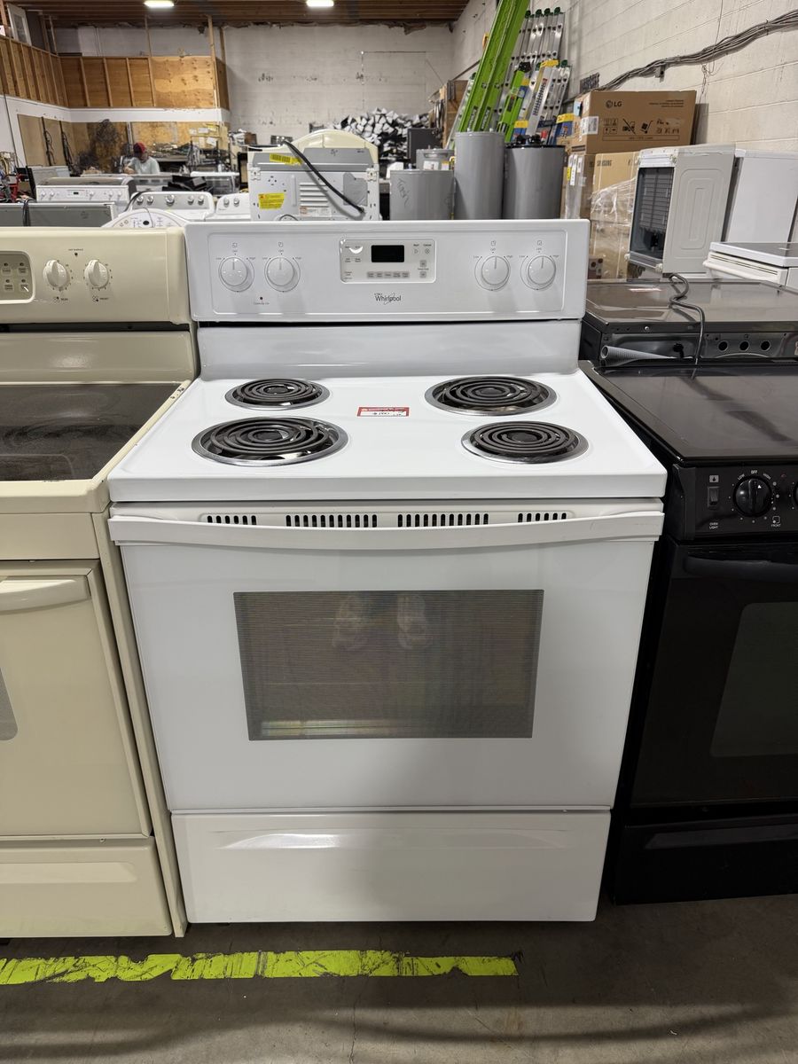 Whirlpool Electric Range Oven White 4-Burner Coil Top Freestanding