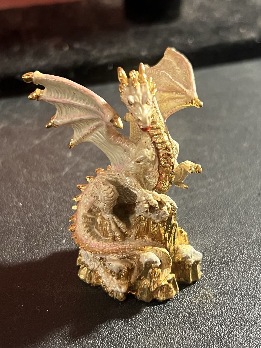 Mythical Golden Dragon Figurine - Fantasy Decor Collectible