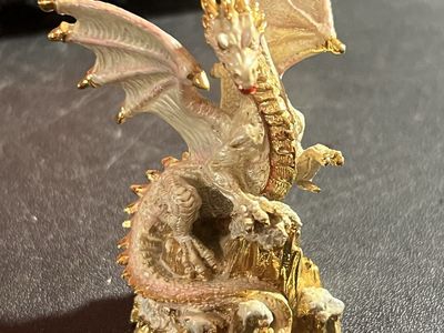 Mythical Golden Dragon Figurine - Fantasy Decor Collectible
