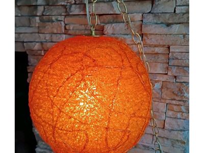 VINTAGE Rare Mid Century Lucite Globe hanging Lamp