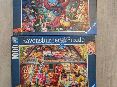 2 COMPLETE Ravensburger 1000 Piece Classic Tales Jigsaw Puzzles