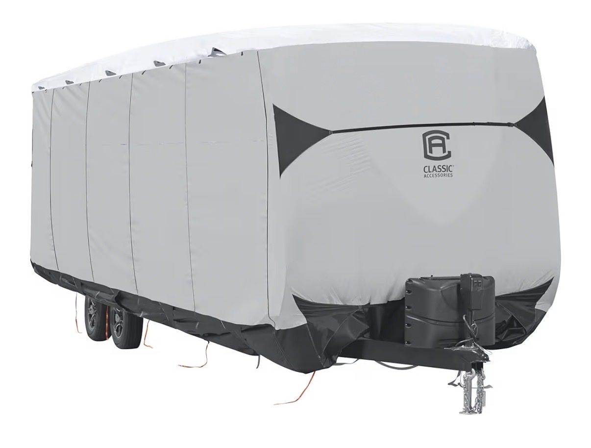 Classic Accessories SkyShield RV Travel Trailer Cover, For 30-33' L, 118" Max Height
