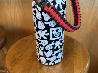 Disney Parks Mickey Mouse Hands Water Bottle with Paracord Handle