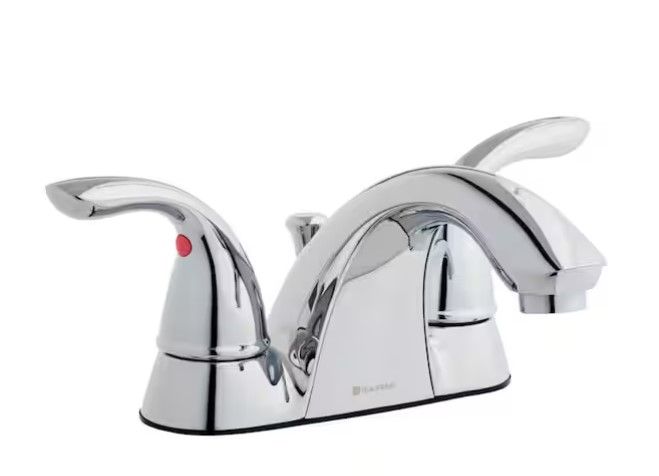 Glacier Bay 4" Centerset Double Handle Low-Arc Bathroom Faucet in Chrome