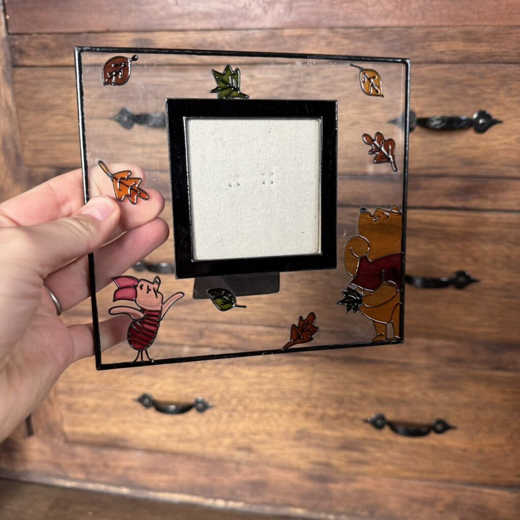 Stained glass Winnie the pooh and Piglet Frame