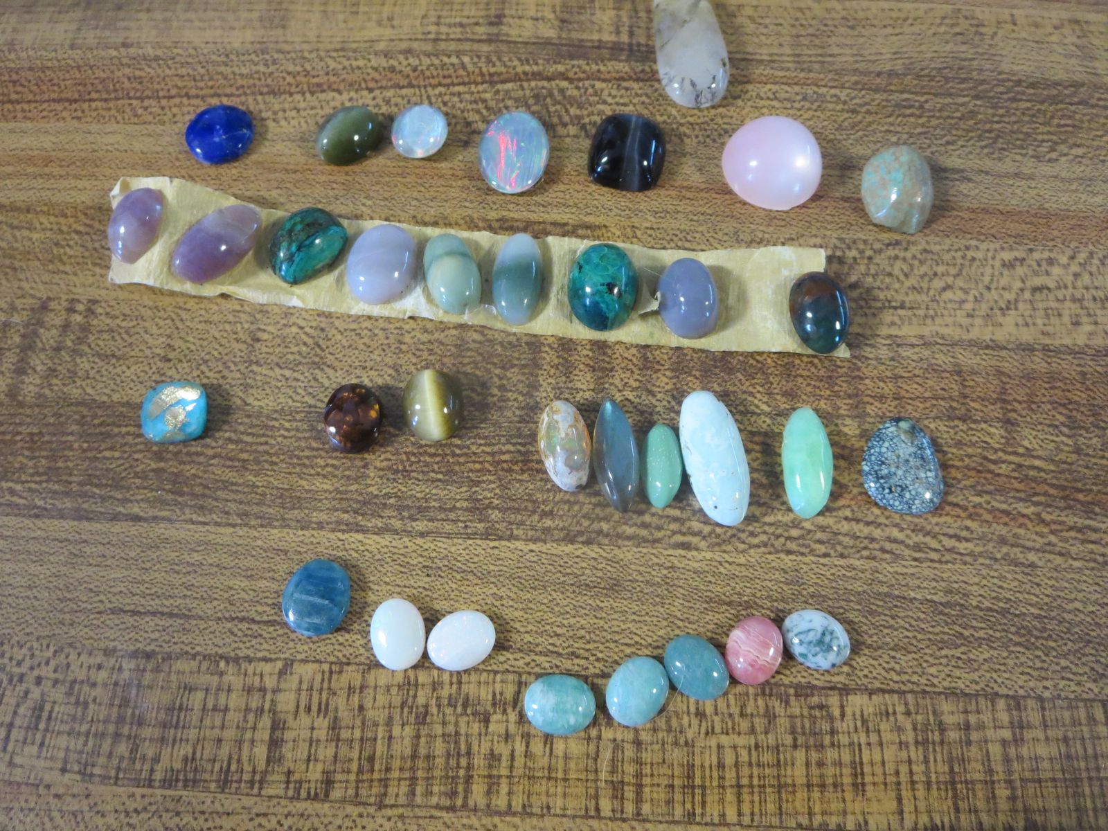 Assorted Polished Gemstone Cabochons - Various Colors & Sizes for Jewelry Making/Crafts