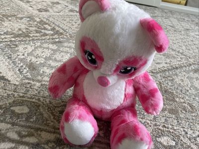 Build-A-Bear - sweet Pink Panda - All-Over Hearts - Plush Teddy Bear