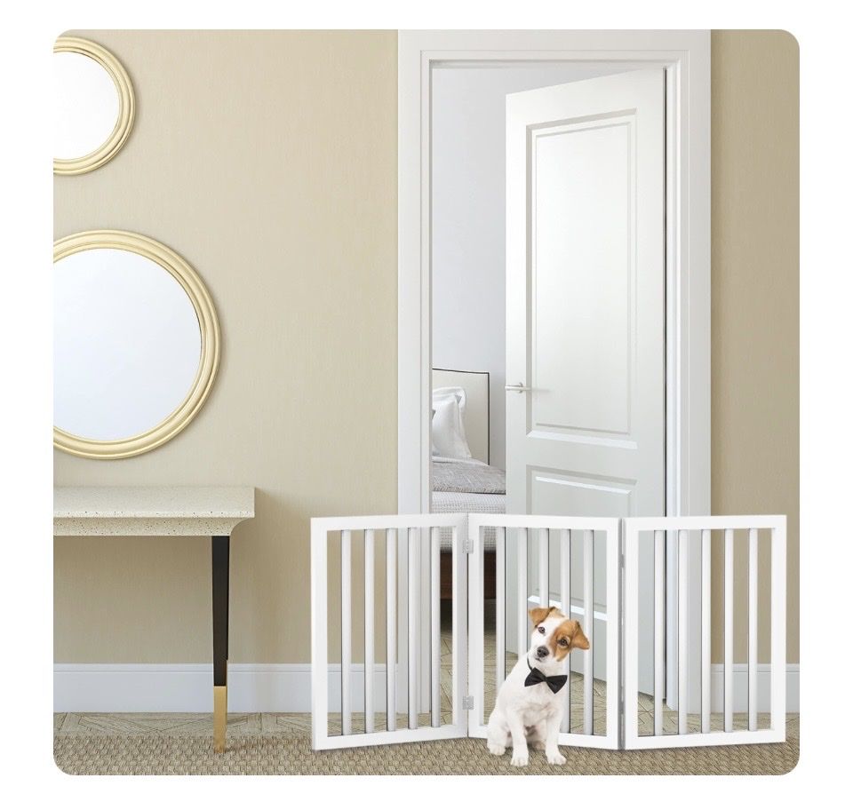 Petmaker White Freestanding Dog Gate 55x24