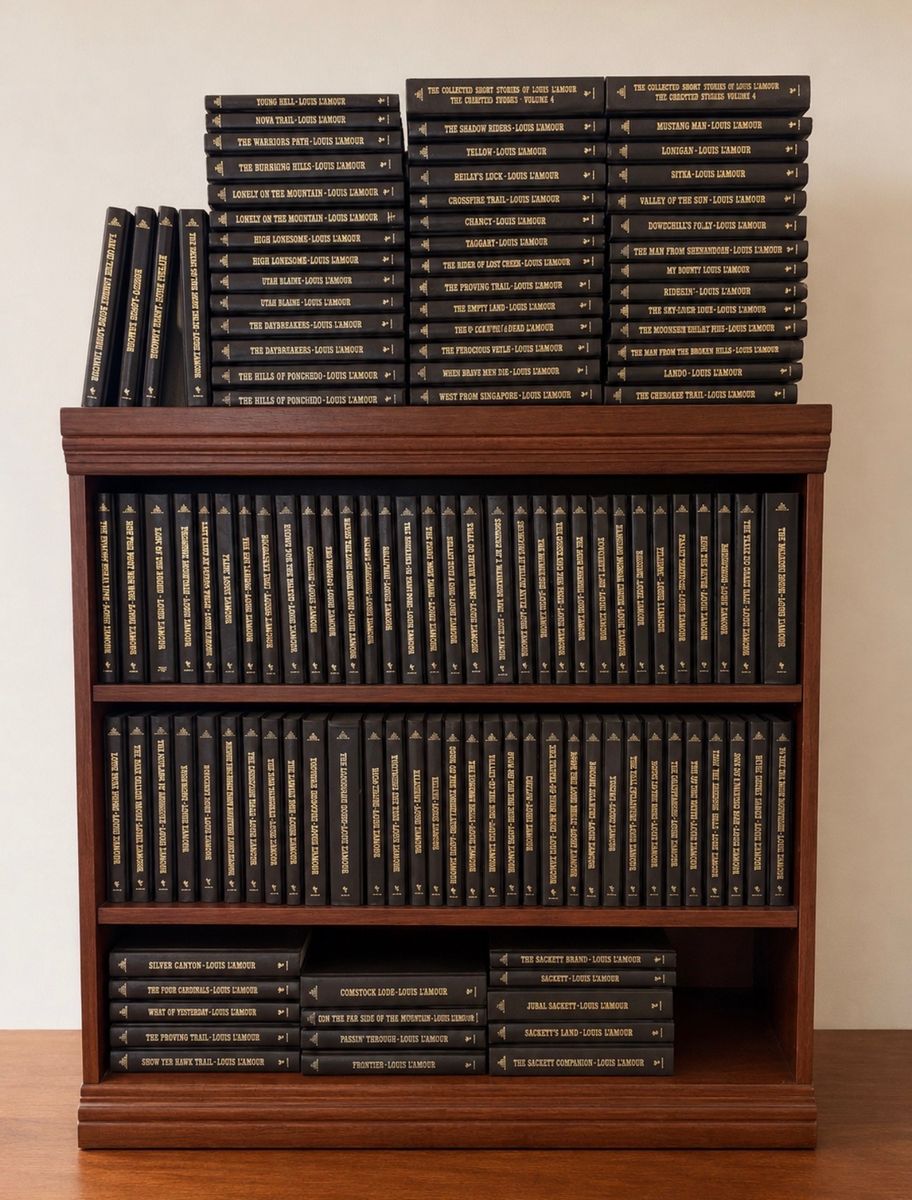 Louis L'Amour hardcover leatherette series by Bantam Books; 125 books total