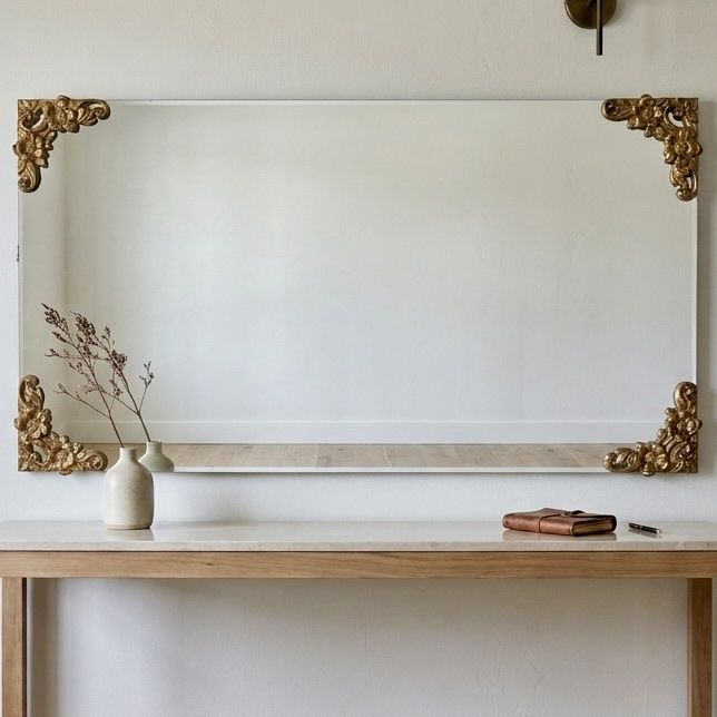 Large 56” Vintage Hollywood Regency Gilded Mirror