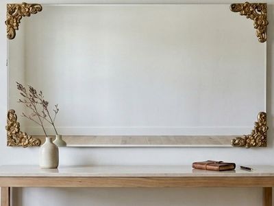 Large 56” Vintage Hollywood Regency Gilded Mirror