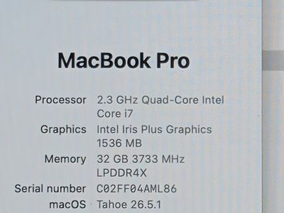 Apple MacBook Pro 13-inch (2020, A2251) Intel Core i7 2.3GHz 32GB RAM - Space Gray