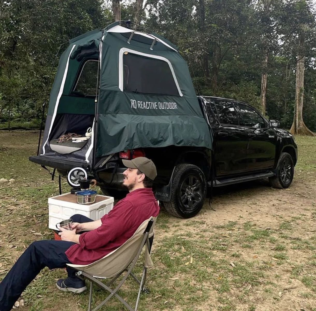 High Ground Reactive Outdoor Truck Bed Tent - Green, Long Bed (New)
