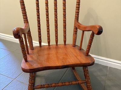 Child’s Wooden Spindle Rocking Chair – Solid Wood