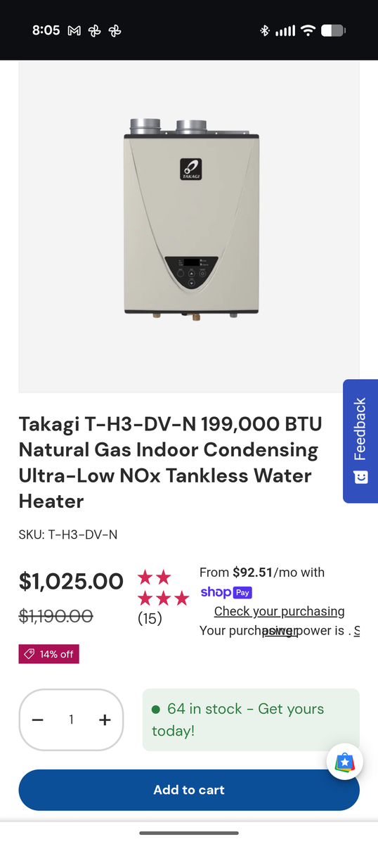 Tankless Water Heater