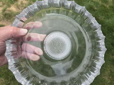 Vintage House of Representatives USA Clear Glass Fluted Ashtray / Dish