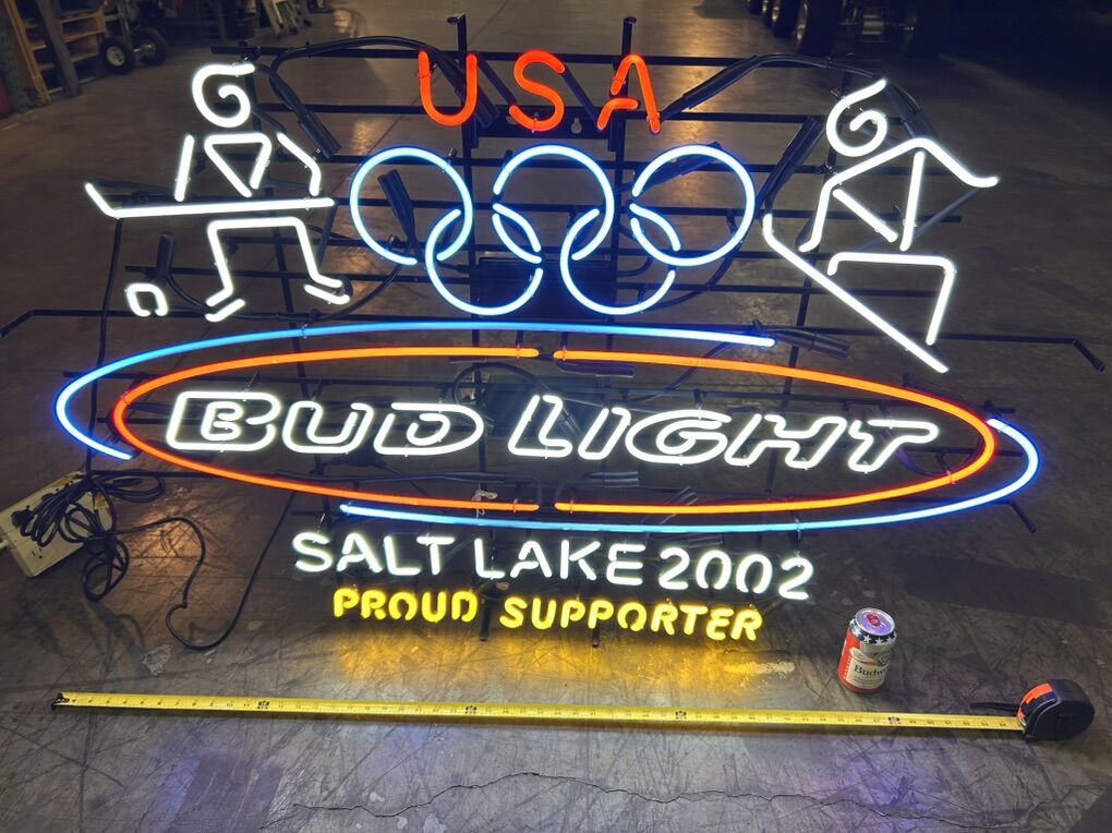 Large Bud Light Salt Lake City 2002 Olympic Neon