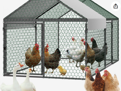 Vevor Metal Chicken Coop- 3.3' x 6.6' x 3.3' dimensions