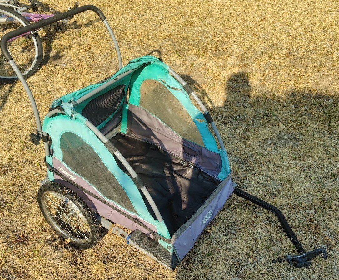 InStep Bicycle Child Trailer & Stroller - Teal and Purple